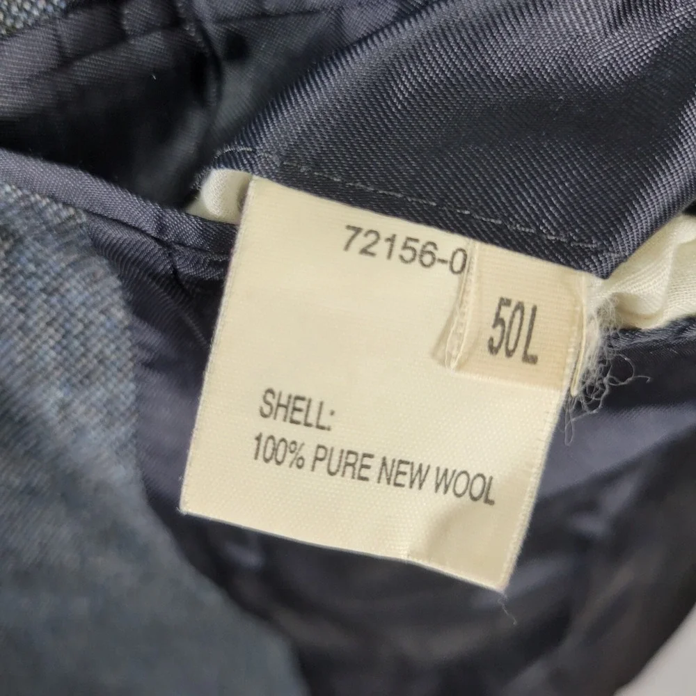 Paul Fredrick Men's Sport Coat Blazer Two Button Navy Wool‎ Flannel Size 50L